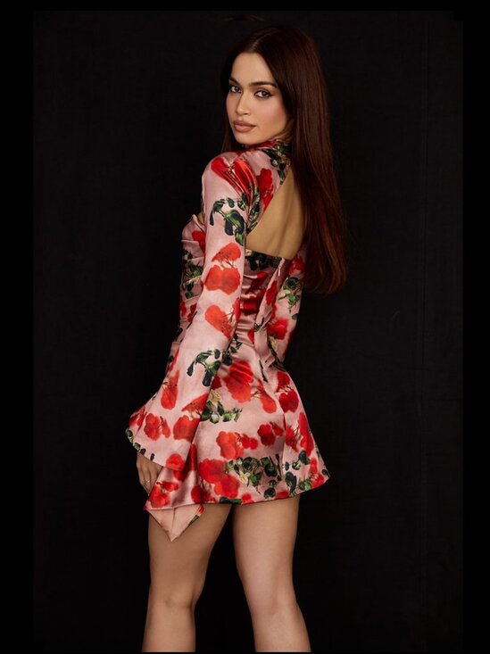 House of CB Mini Dress Toira Rose Print - Picture 2 of 4